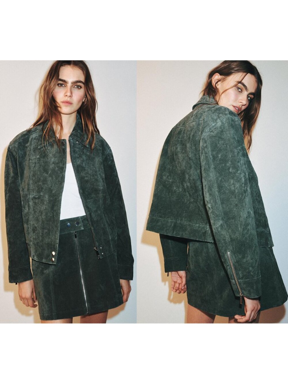 NEW ZARA 100% suede leather jacket 3046 size S